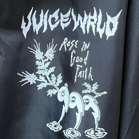 Rose In Good Faith X Juice Wrld Limited Suede Lined Bomber Jacket in Black - Picture 5 of 7